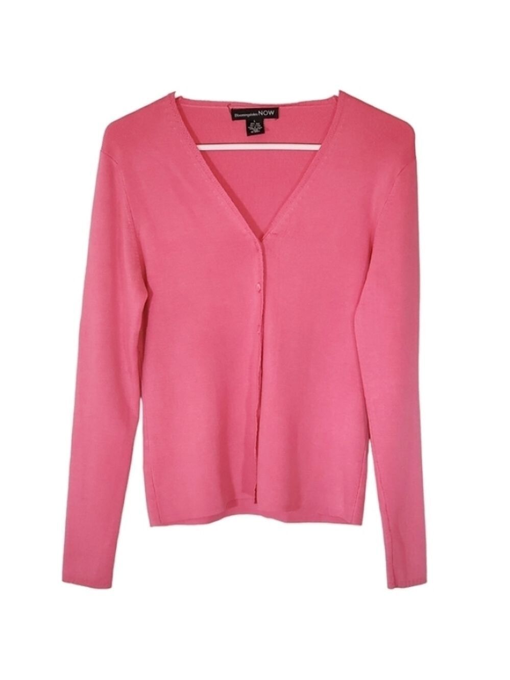 2112 * Bloomingdale's Now Silk Blend Button Cardigan Bubblegum Pink Size L